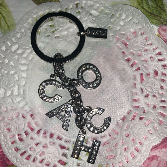 Coach Silver Keychain with Rhinestones - Picture 3 of 3